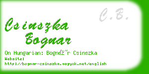 csinszka bognar business card